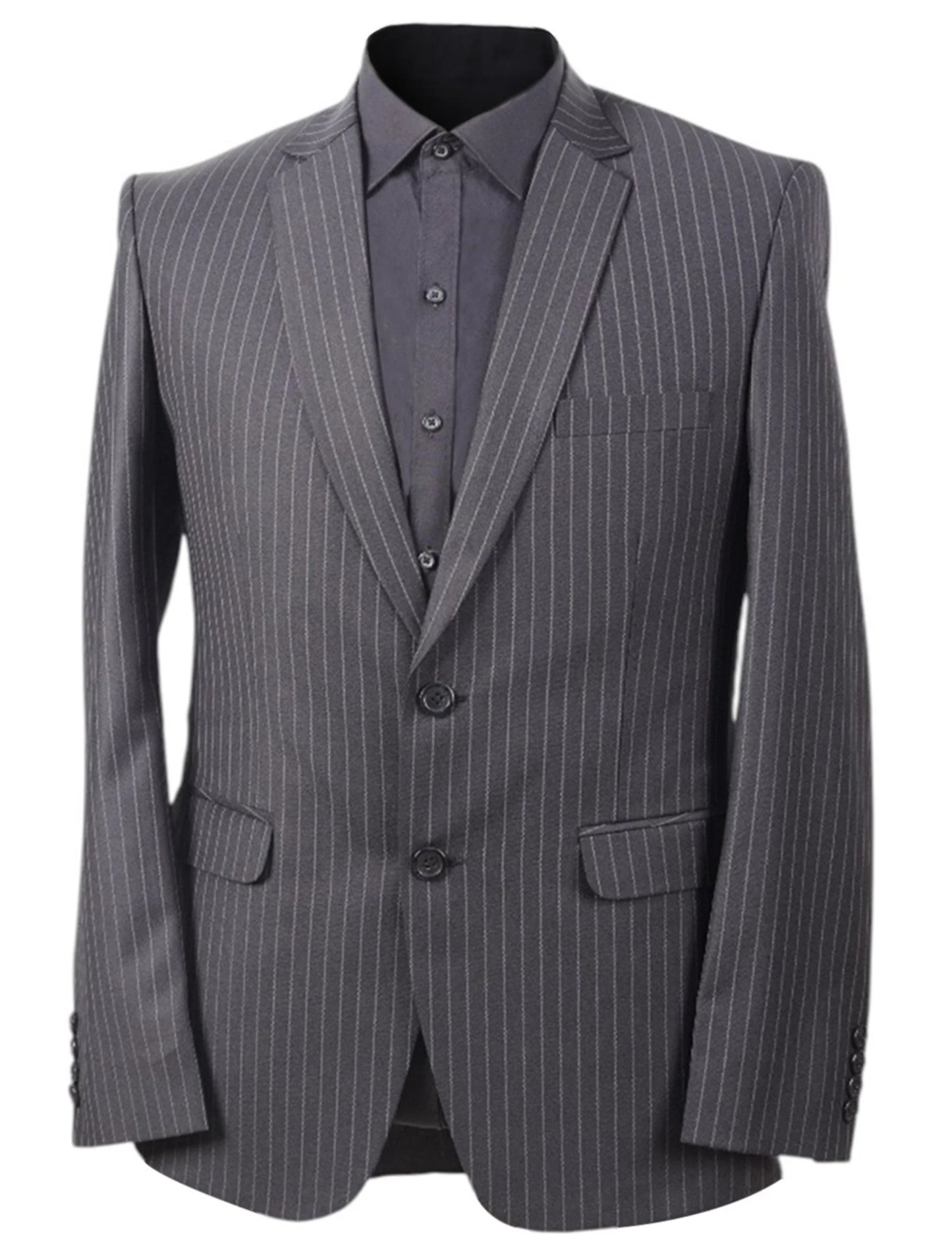 Men's Black Pinstripe Suit Blazer