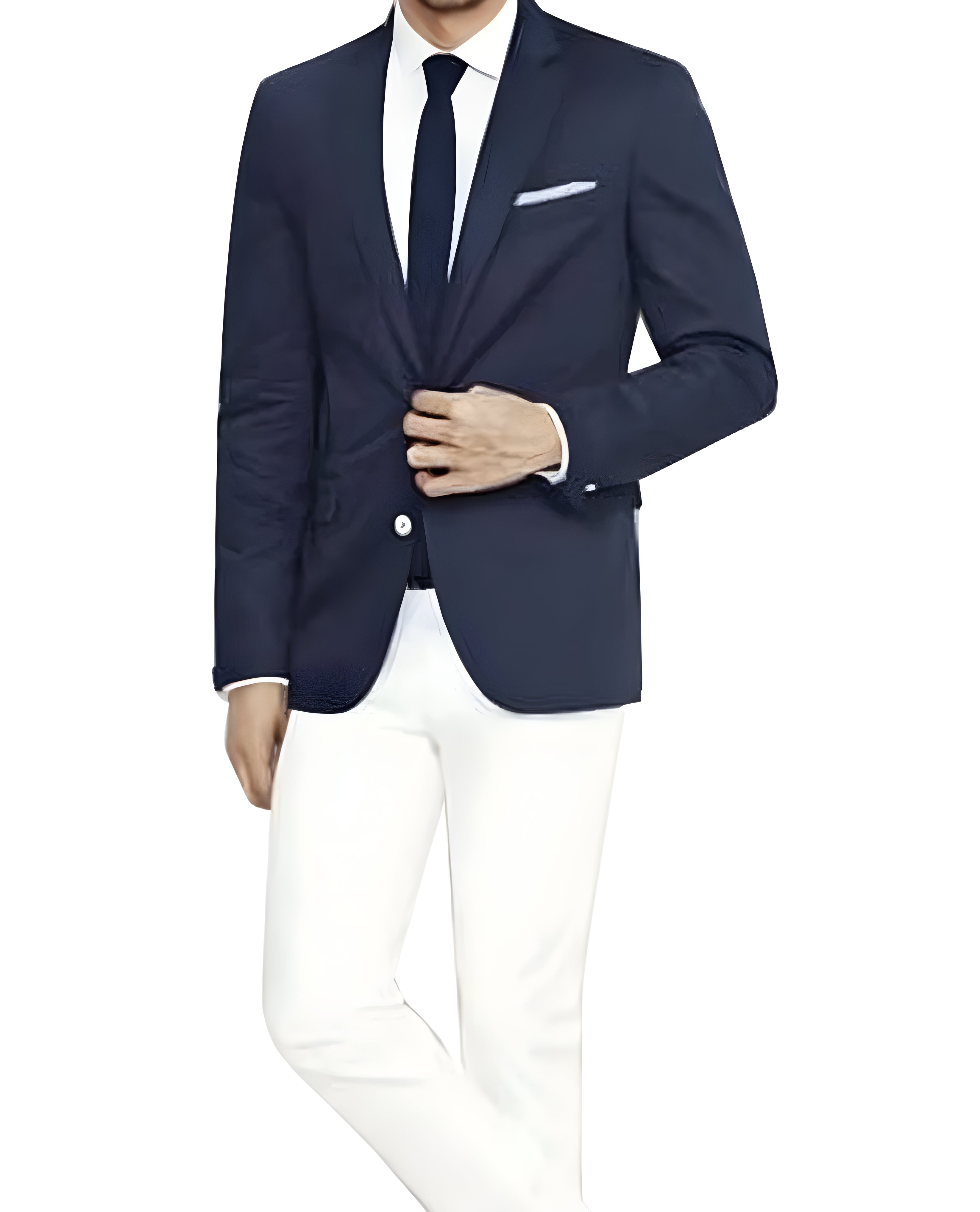 Blue Jacket With Off-White Dress Pant - Broken Men's Suits JBsuits Blue Jacket With Off-White Dress Pant - Broken Men's Suits JBsuits