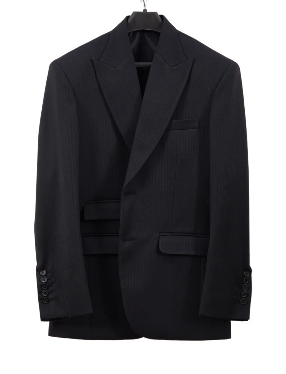 Men’s Black Pinstripe Suit Jacket – Made to Measure Blazer