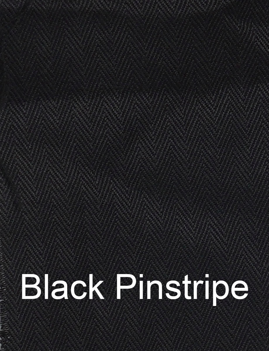 black pinstripe fabric