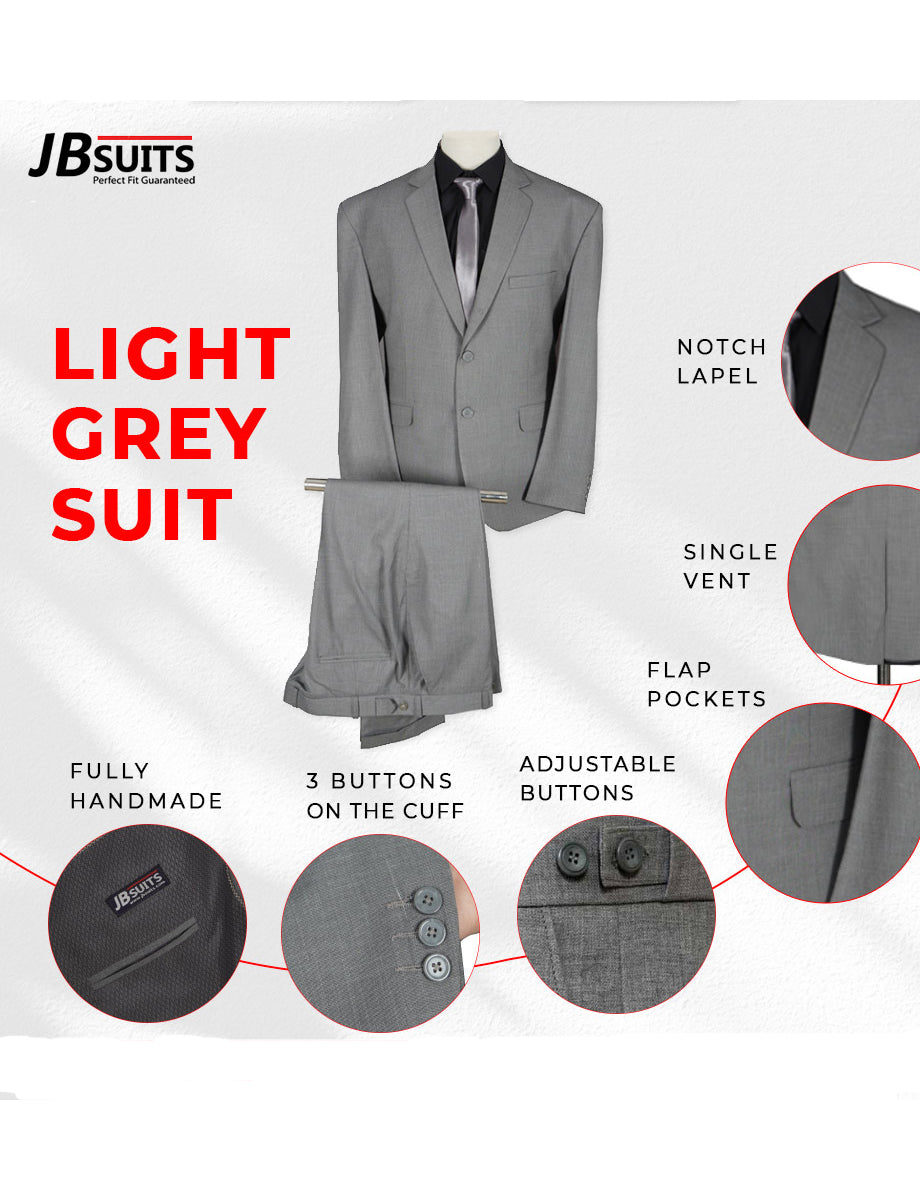 Gray suit detailed features