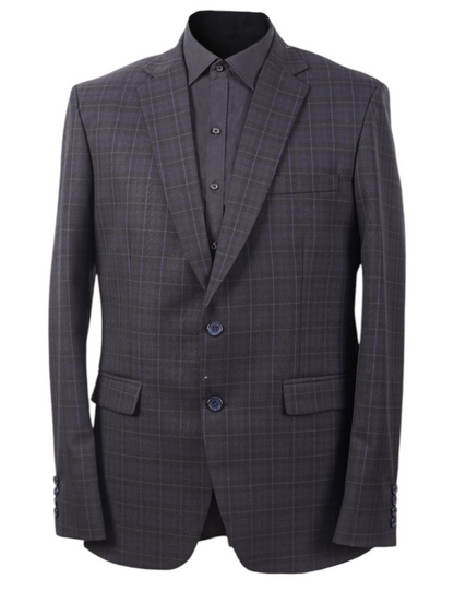 Men’s Navy Blue Windowpane Blazer