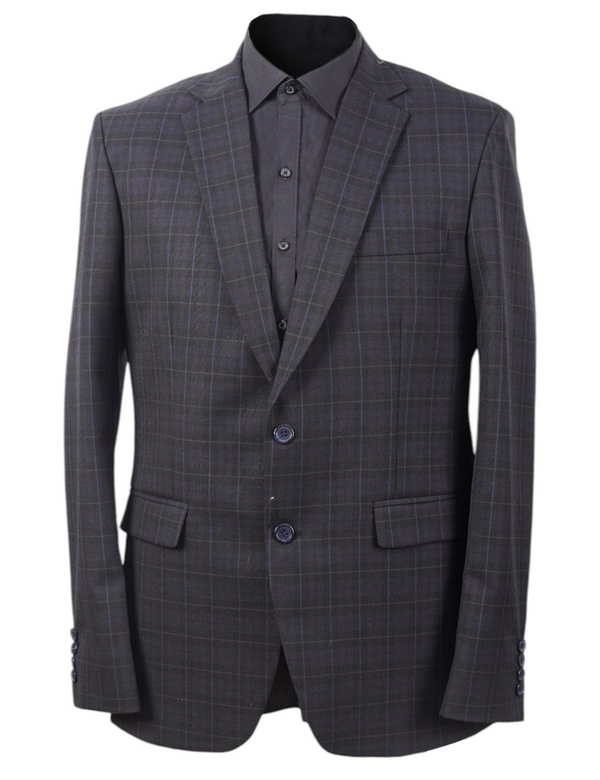 Men’s Navy Blue Windowpane Blazer