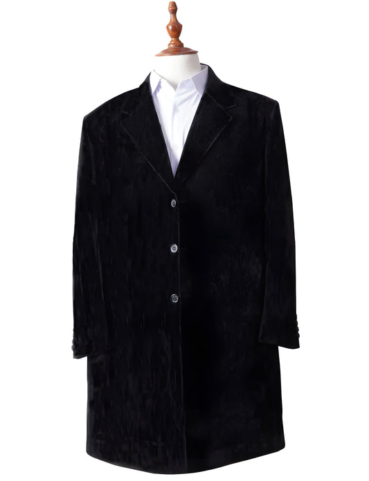 12th Doctor Who Black Velvet Coat