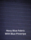 navy blue pinstripe suit