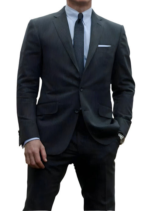 Daniel Craig Grey Pinstripe Suit