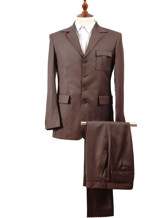 Dr. Who Brown Pinstripe Suit