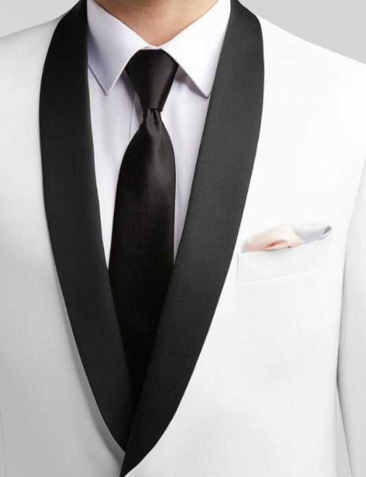 Black satin shawl lapel style