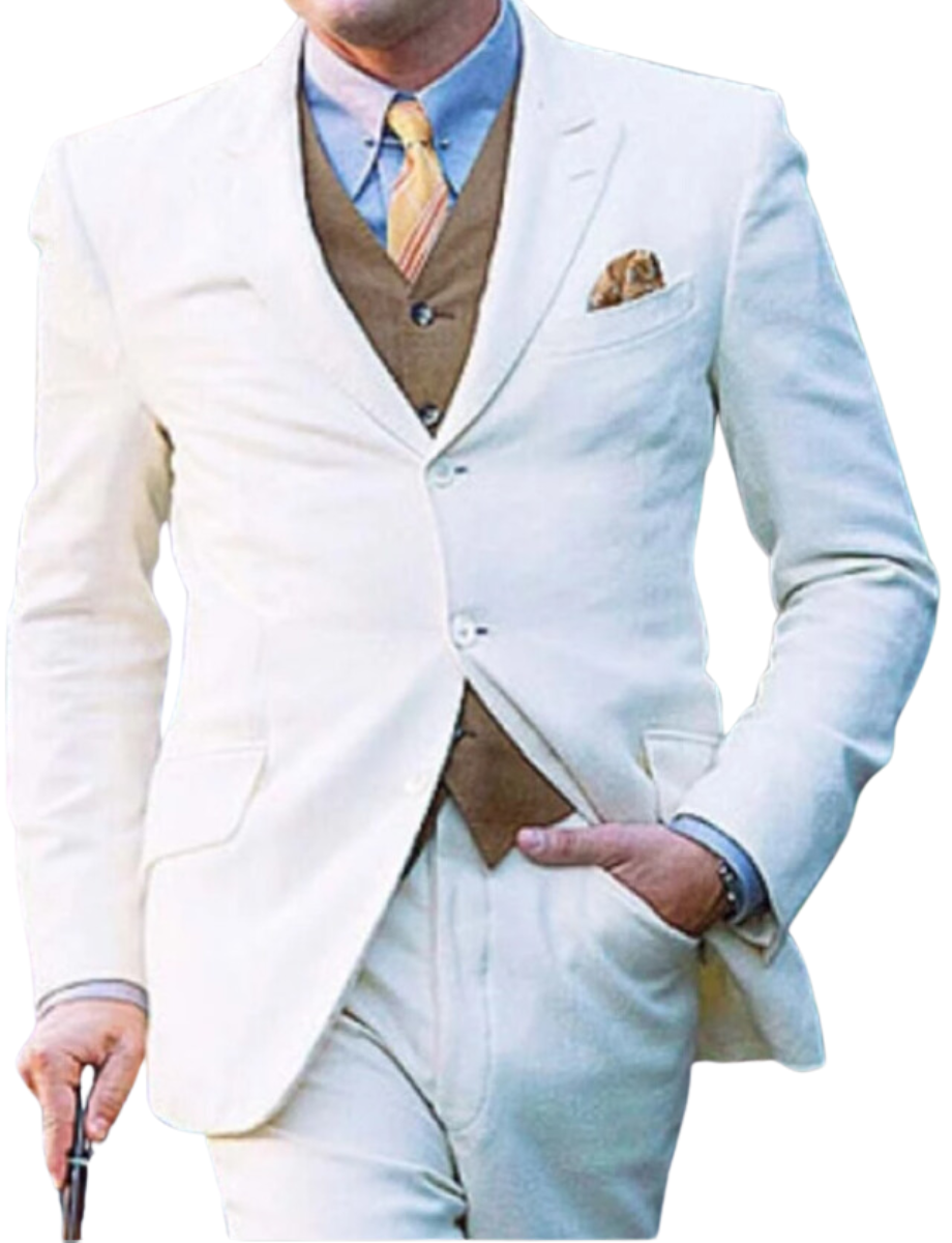 The Great Gatsby Three Piece White Suit