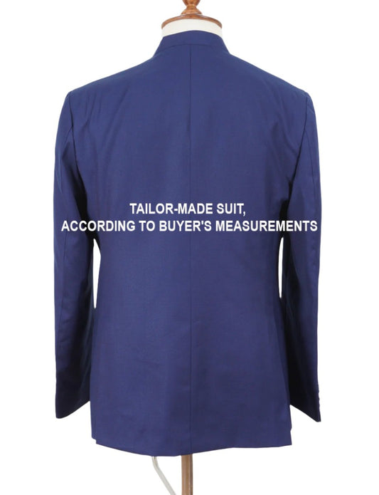 Celebrity Style Mandarin Collar Coat for Weddings, Parties, and Events – Blue Nehru Jacket