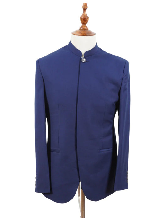 Buy Spectre-Inspired Blue Nehru Jacket for Men – Formal Mandarin Collar Coat Online