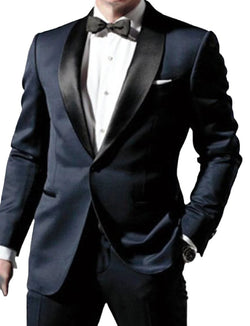 Men's black shawl lapel dinner suit