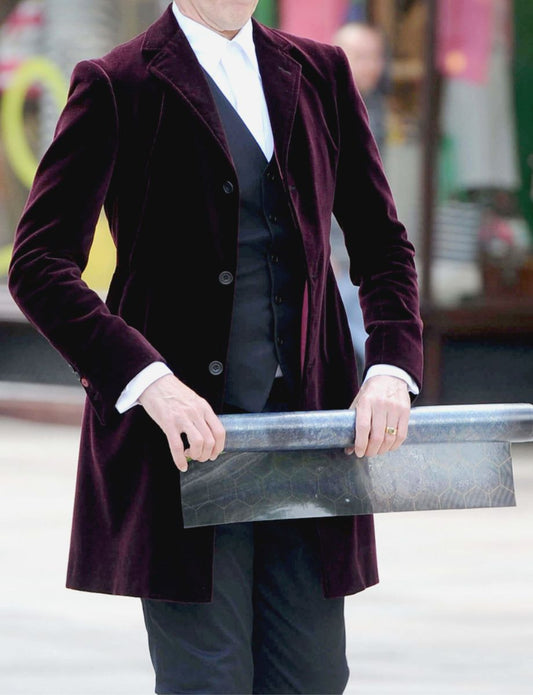 12th doctor who maroon velvet coat 