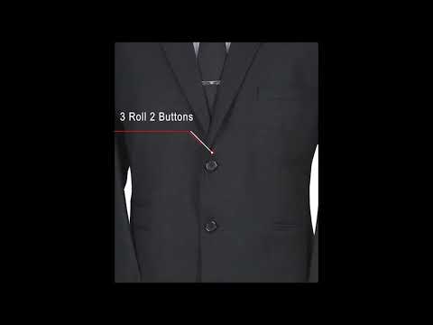 Charcoal suit features
